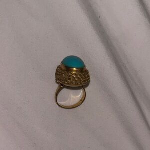 Cabochon Gold and Blue Statement Ring